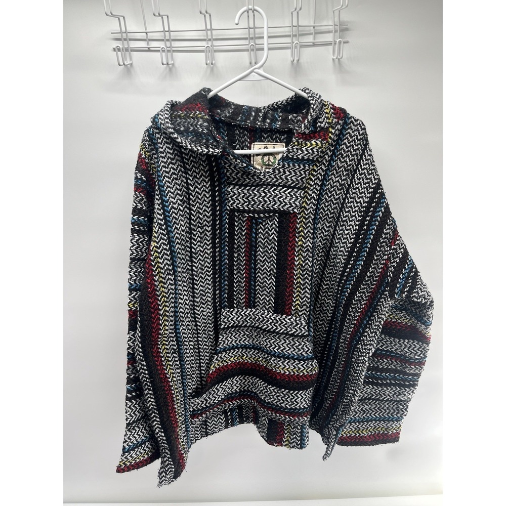 Baja Joe Mens Drug Rug‎ Pullover Hoodie Blanket Baja Style Multi Color Size XL